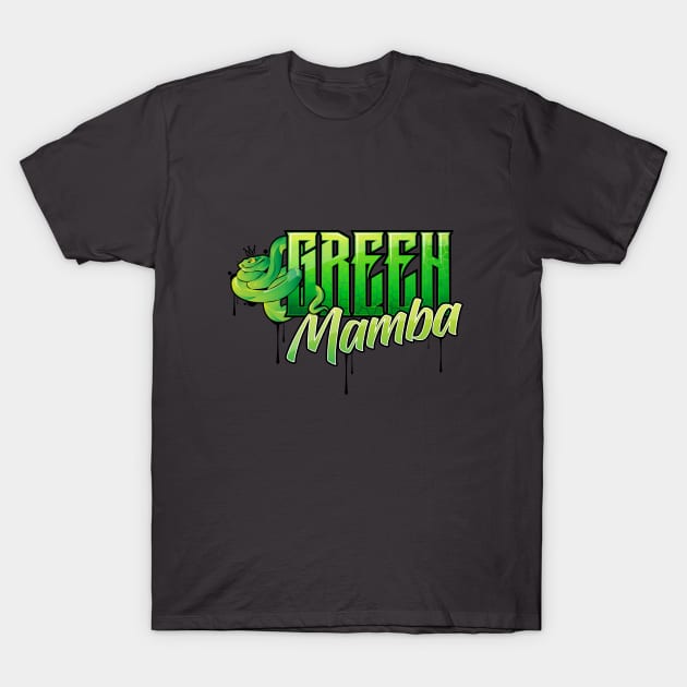 Green Mamba Venomous Snake graffiti urban style T-Shirt by irfankokabi